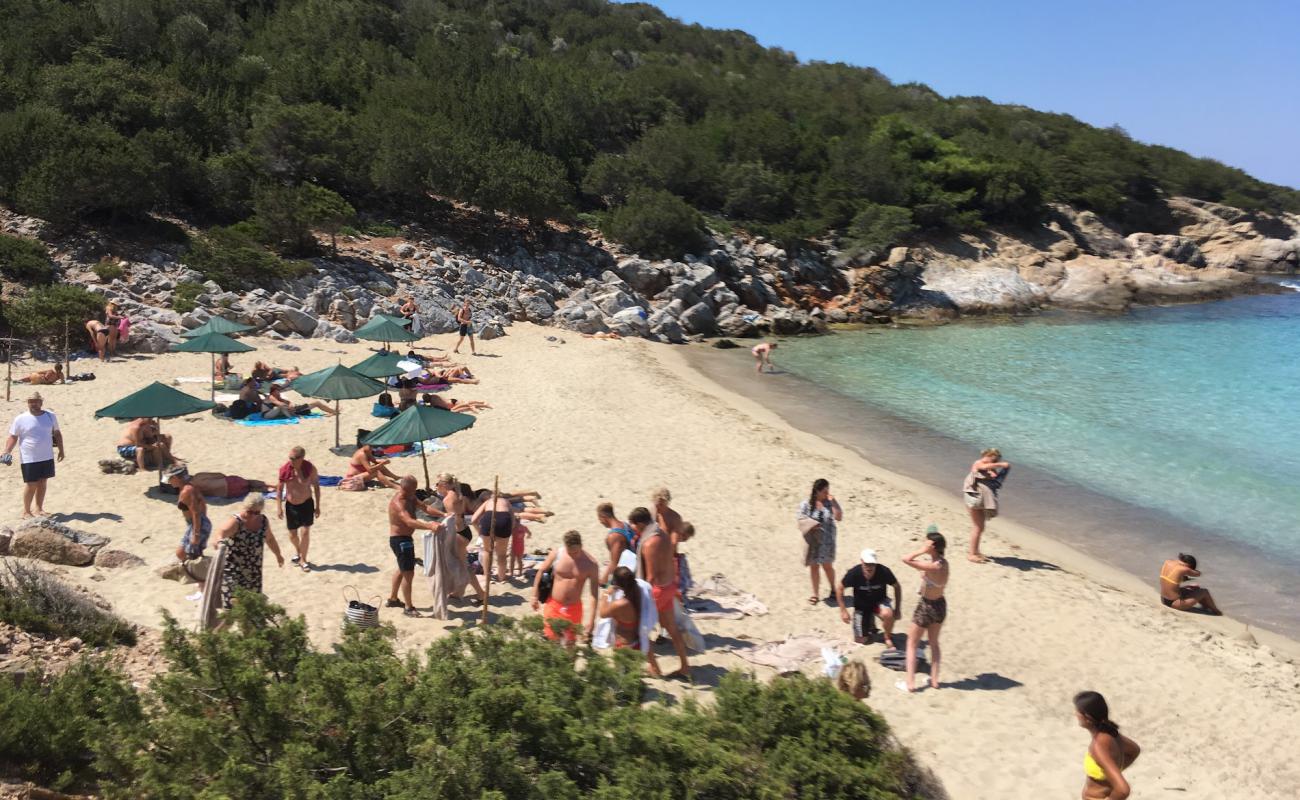 Photo de Samiopoula Beach avec sable beige de surface