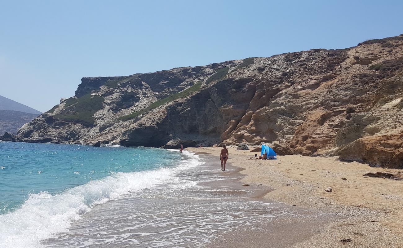 Photo de Gramvoussa Beach avec sable beige & galets de surface