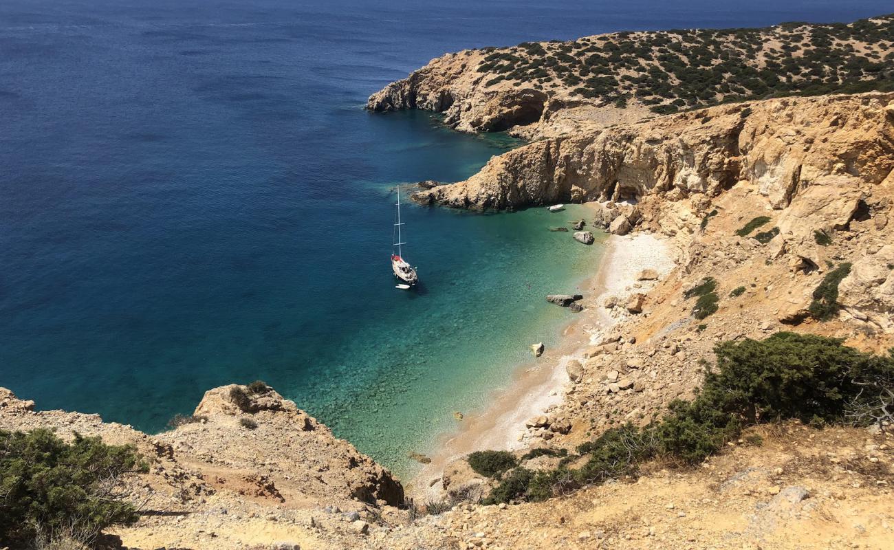 Photo de Leonidas Beach avec galets beige de surface