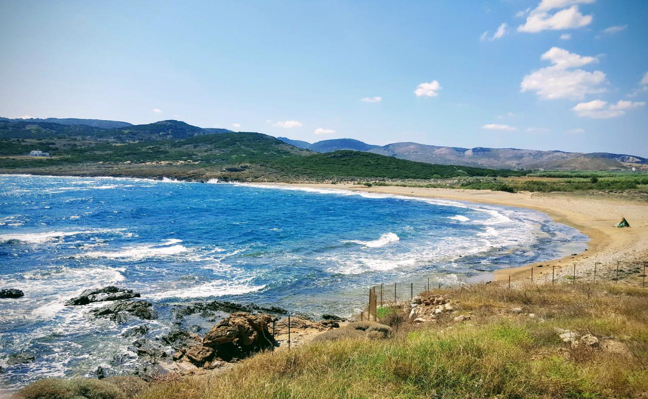 Photo de Paralia Palamari avec sable gris & galets de surface