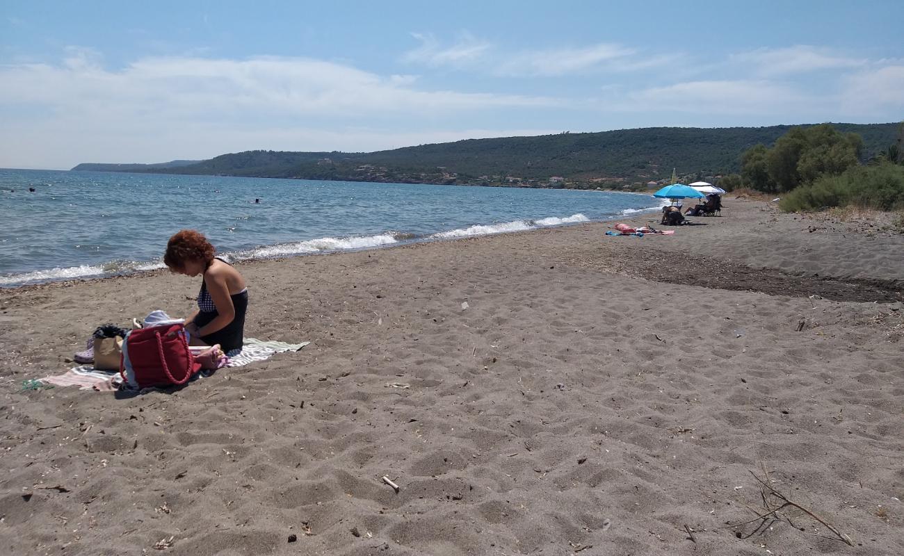 Photo de Paralia Aspropotamos avec sable gris de surface