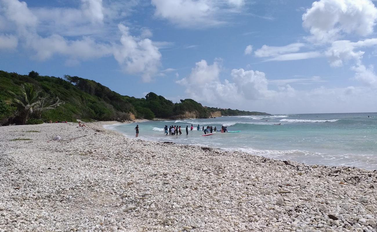 Photo de Plage de Gros Sable avec galets beige de surface