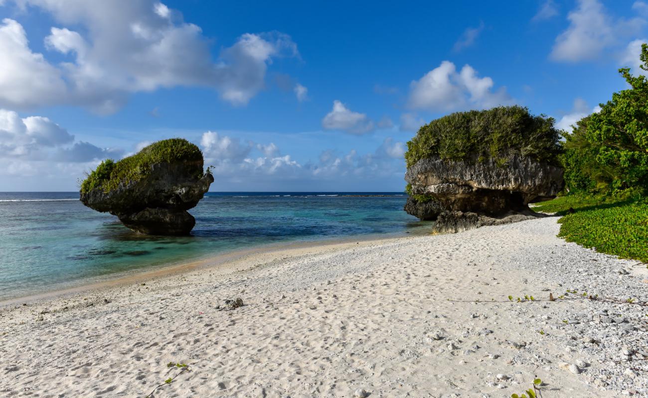 Photo de Mushroom Rock Beach avec sable brillant et rochers de surface