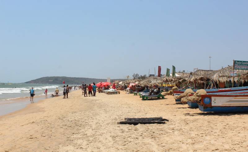 Photo de Calangute Beach avec sable lumineux de surface