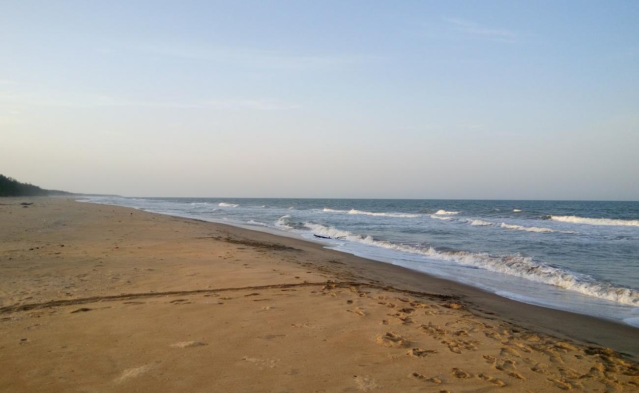 Photo de Koozhaiyar Beach avec sable lumineux de surface