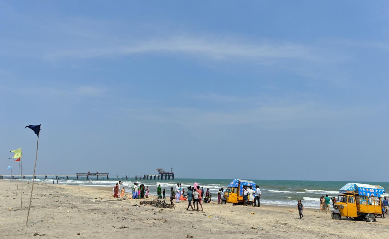 Photo de C.Puthupettai Beach avec sable lumineux de surface