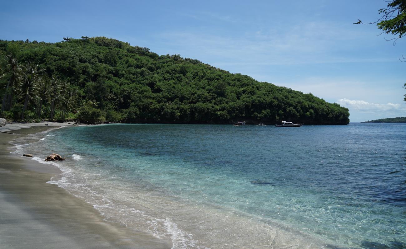 Photo de Gamat Bay avec sable lumineux de surface