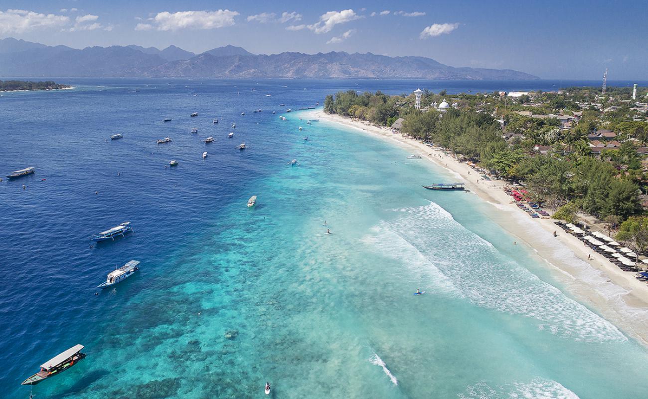 Photo de Plage de Gili Trawangan Timur avec sable beige de surface