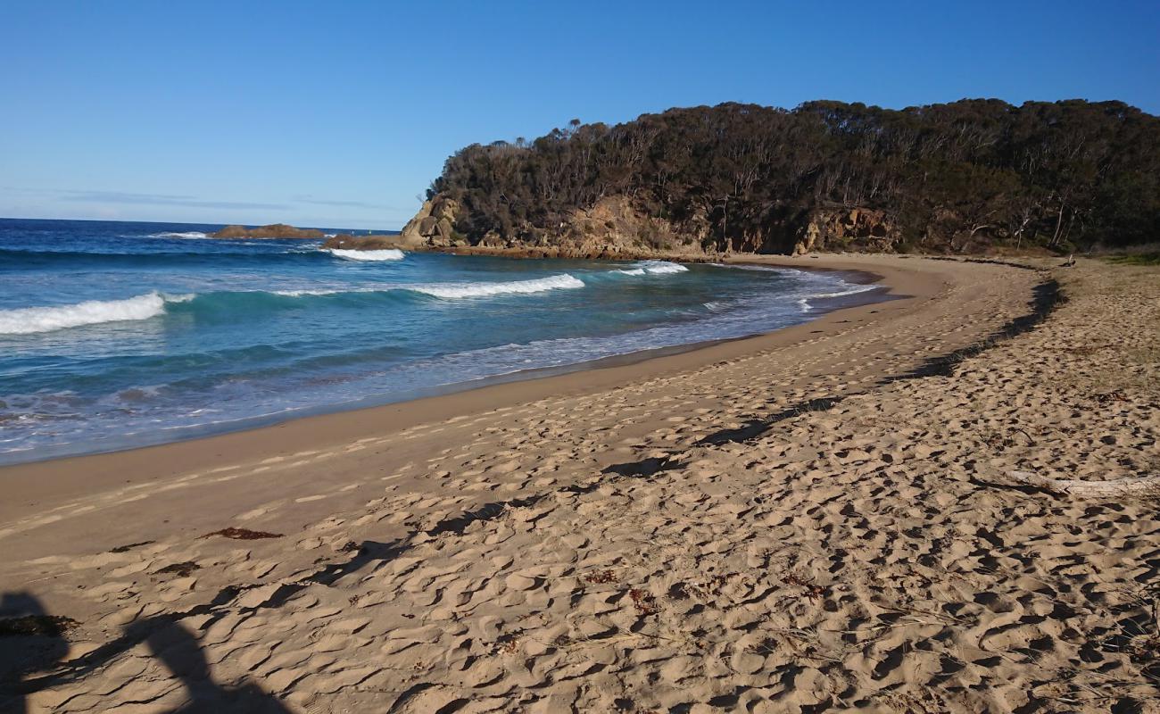 Photo de Moon Bay avec sable lumineux de surface