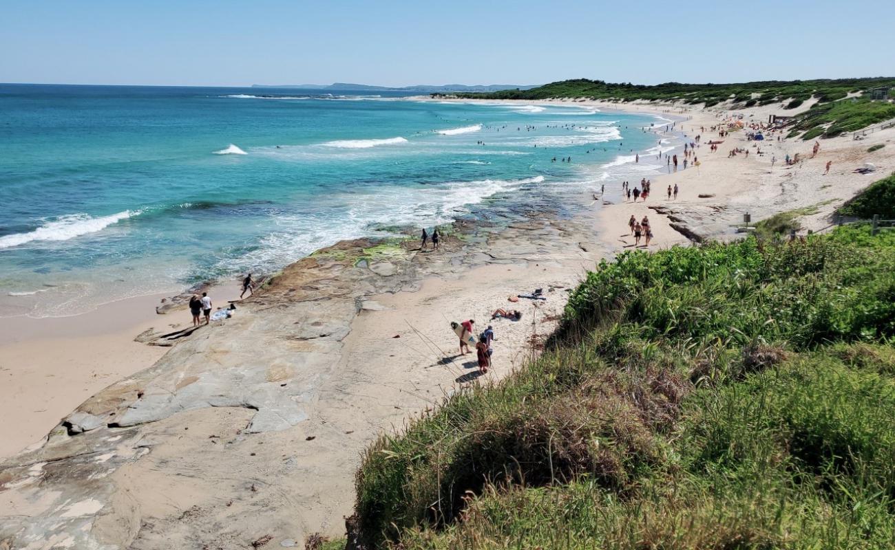 Photo de Pebbly Beach avec sable beige de surface