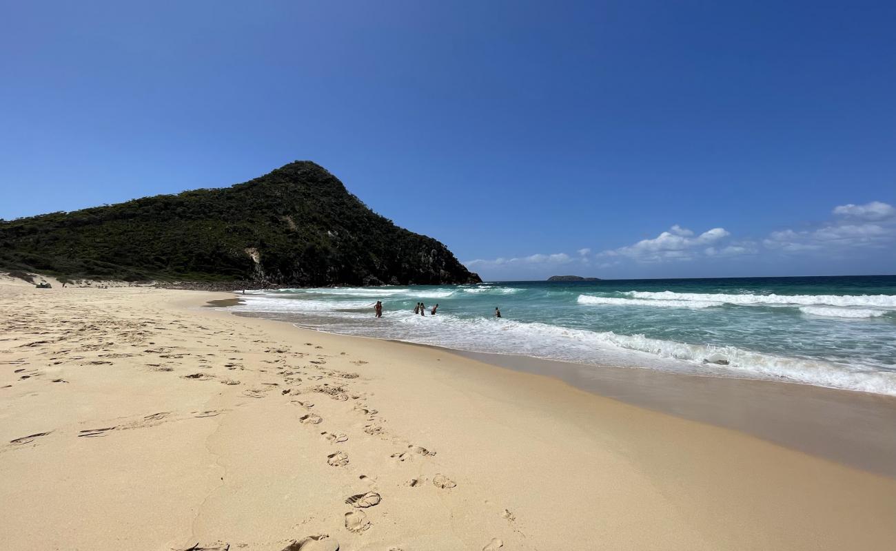 Photo de Zenith Beach avec sable beige fin de surface