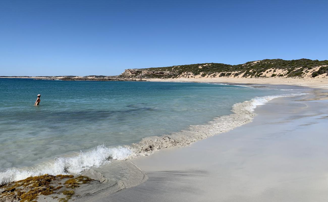 Photo de Shell Beach avec sable beige de surface
