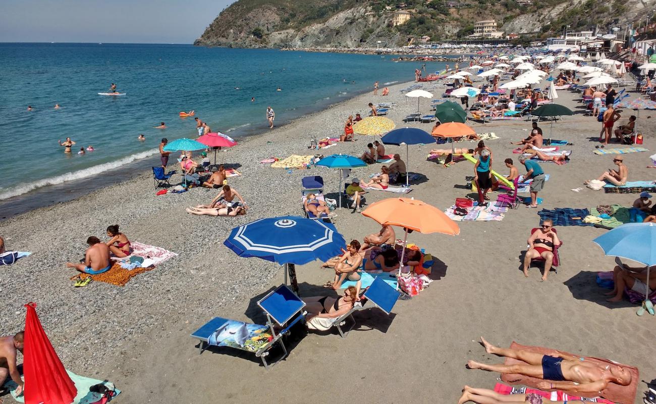 Photo de Plage de Levanto avec caillou fin brun de surface