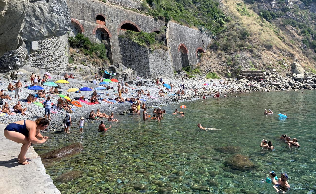 Photo de Plage de Riomaggiore avec roches de surface