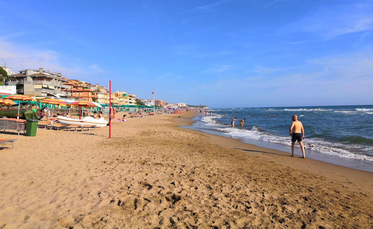 Photo de Lavinio beach avec sable brun de surface
