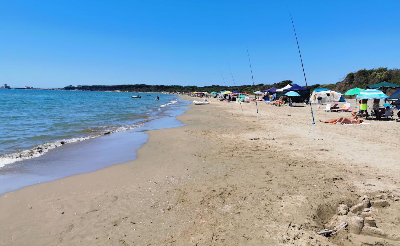 Photo de Spiaggia di Valmontorio avec sable brun de surface