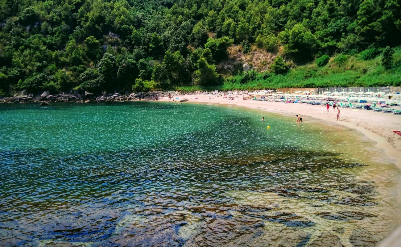 Photo de Spiaggia dei Sassolini avec caillou fin brun de surface