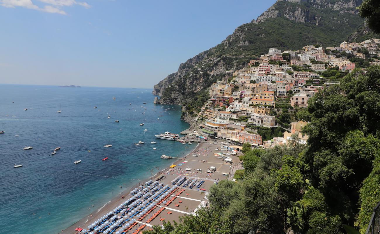 Photo de Plage de Positano avec caillou fin gris de surface