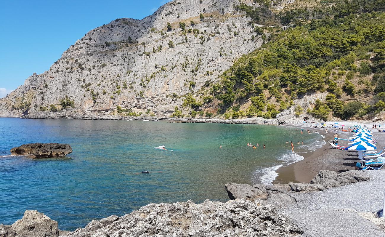 Photo de Spiaggia Acquafredda avec caillou fin brun de surface