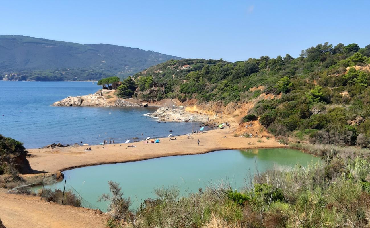 Photo de Spiaggia Di Terranera avec sable brillant et rochers de surface