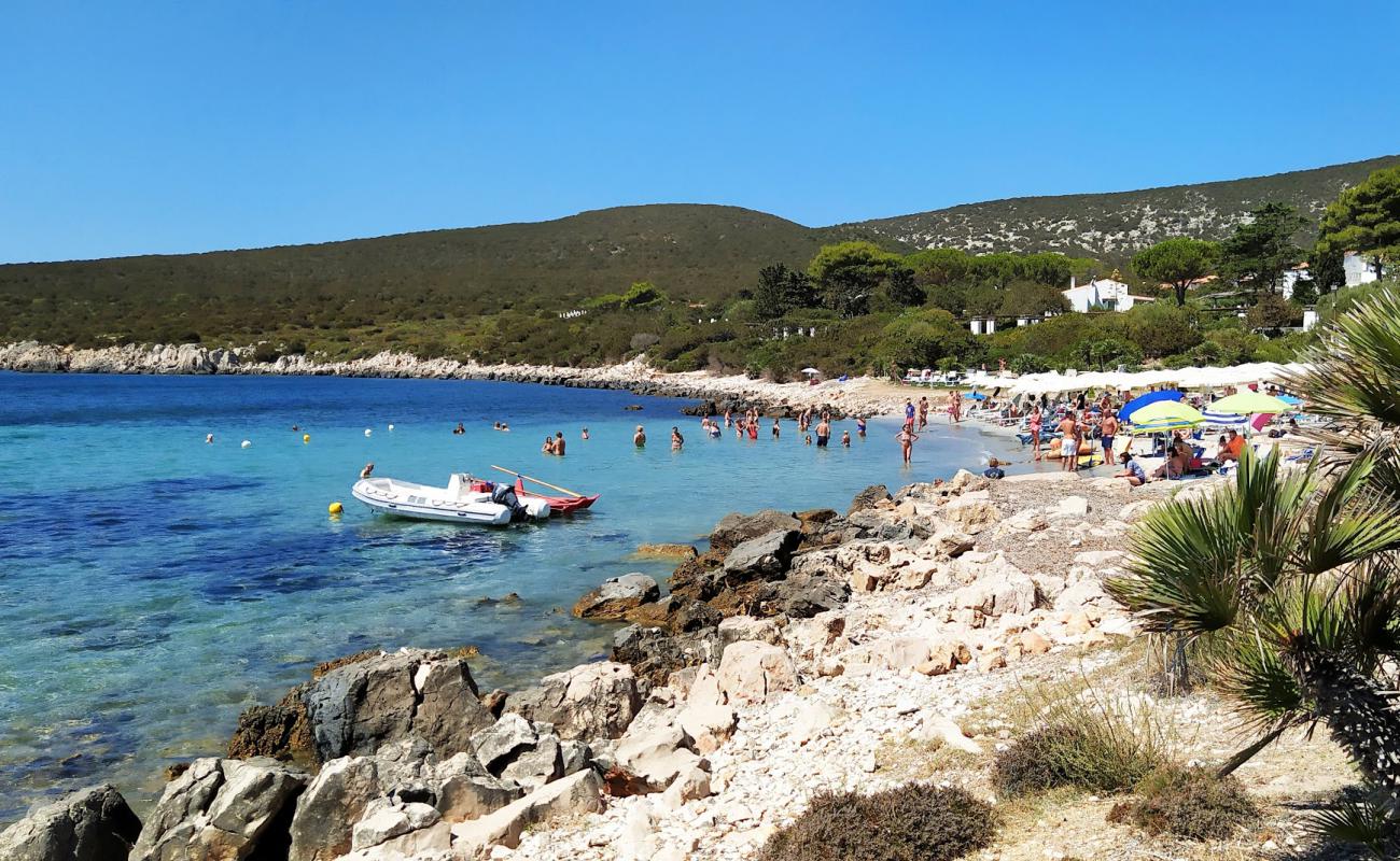 Photo de Cala Calcina avec sable lumineux de surface