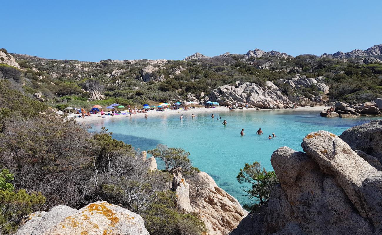 Photo de Cala Serena avec sable lumineux de surface