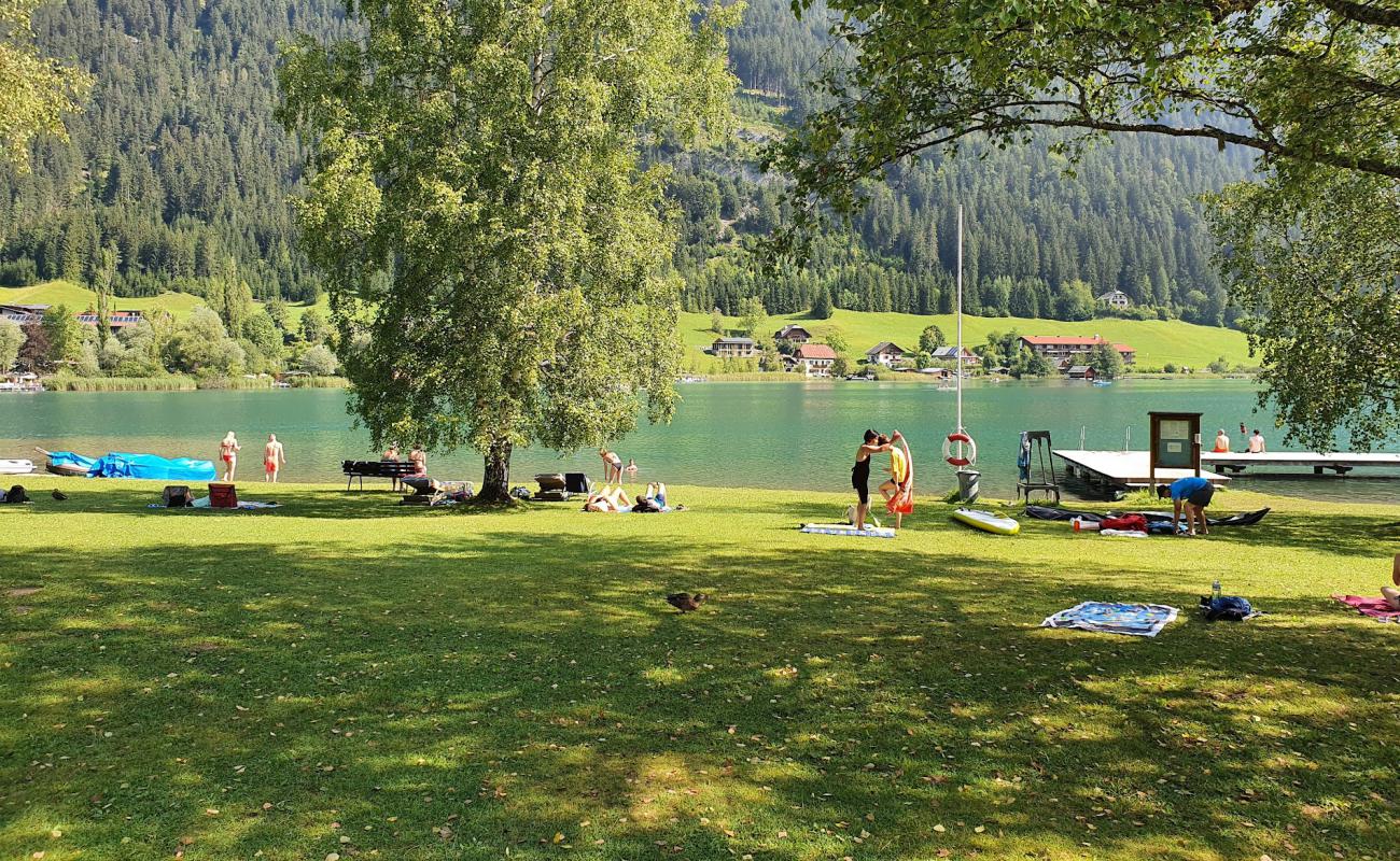 Photo de Strandbad Weissensee avec herbe de surface