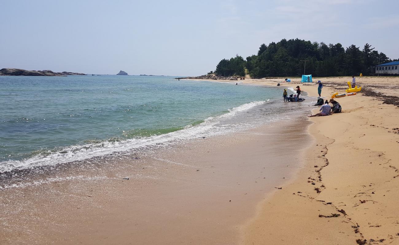 Photo de Bongsudae Beach avec sable beige de surface