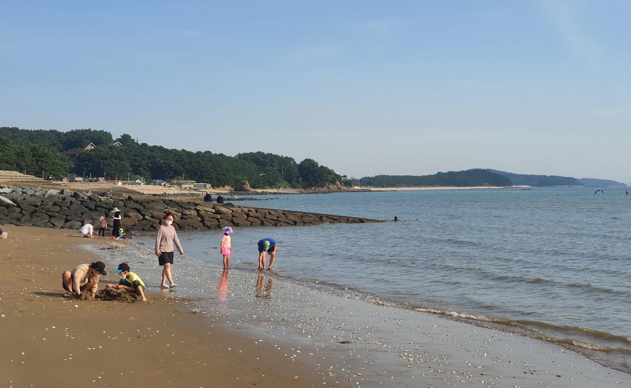 Photo de Biin Beach avec sable lumineux de surface