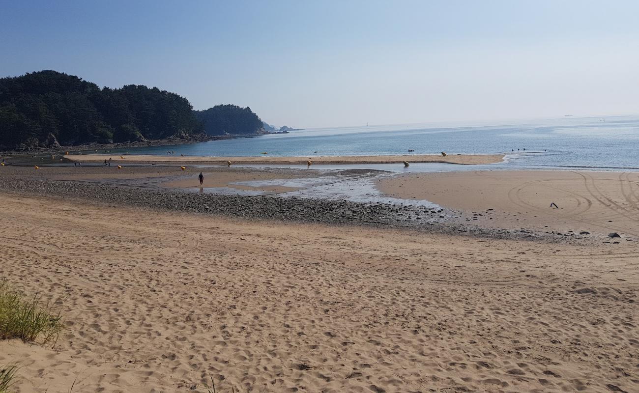 Photo de Uihang Beach avec sable lumineux de surface