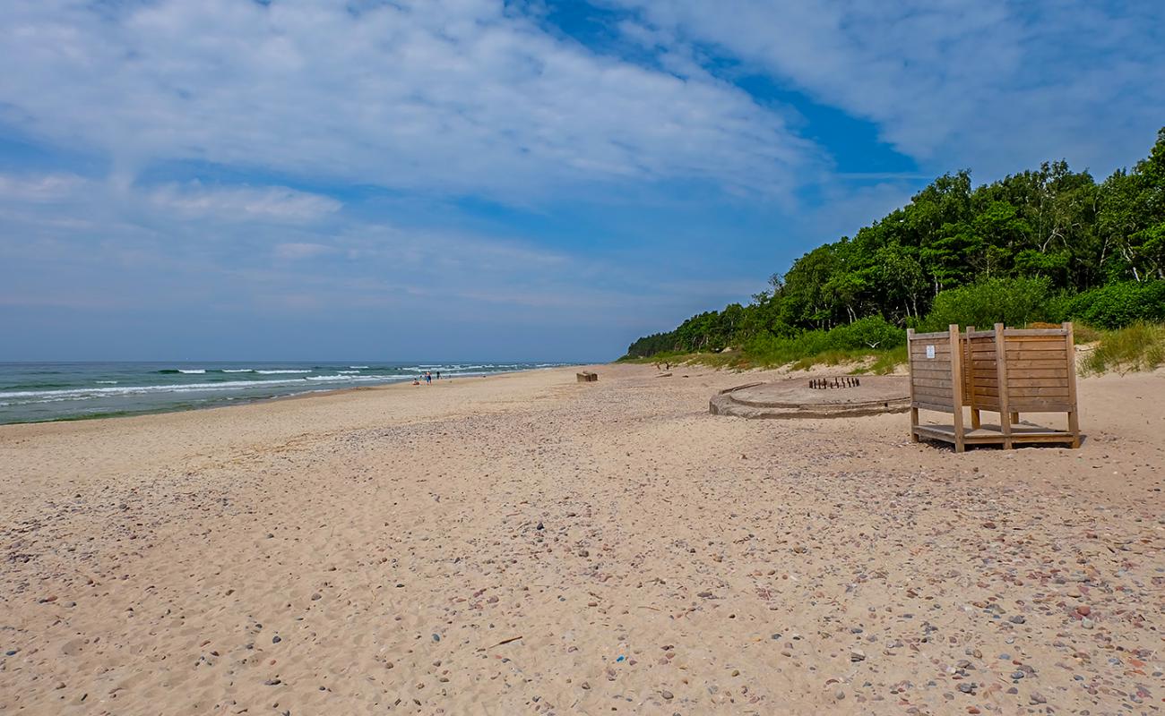 Photo de Giruliai naturist beach avec sable beige de surface