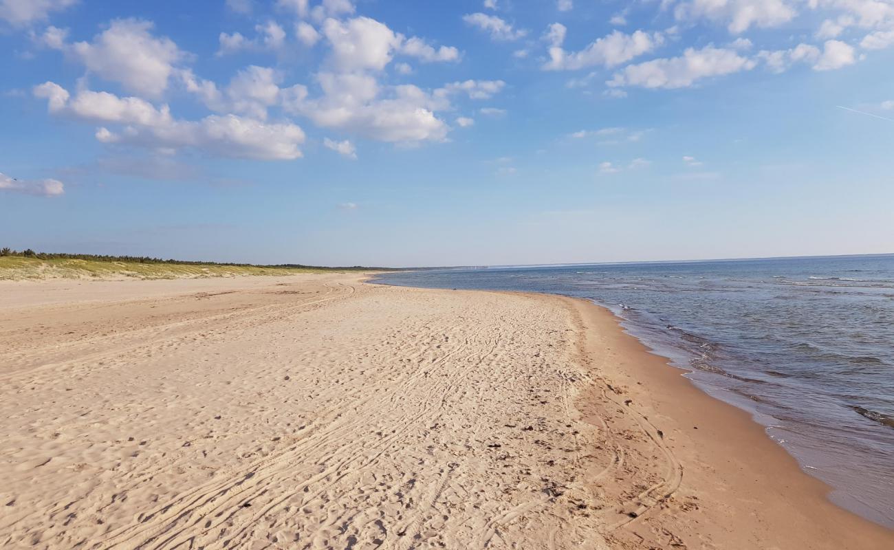 Photo de Sventosios naturist beach avec sable beige fin de surface