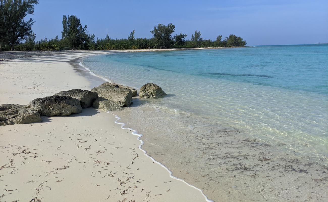 Photo de Jaw's beach avec sable fin et lumineux de surface