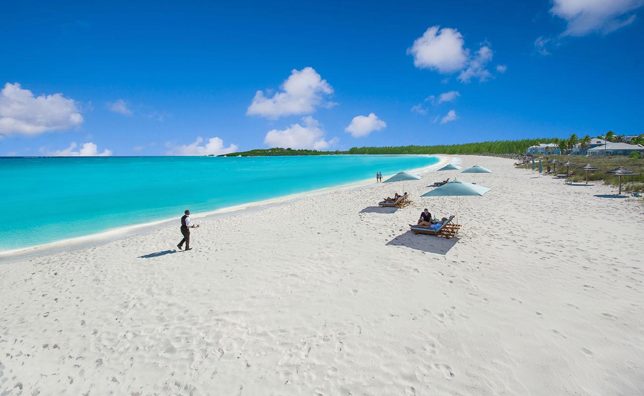 Photo de Plage de Sandals Emerald Bay avec sable fin blanc de surface