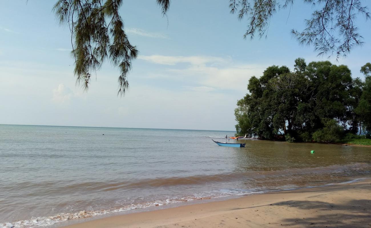 Photo de Telok Pelandok Beach avec sable lumineux de surface