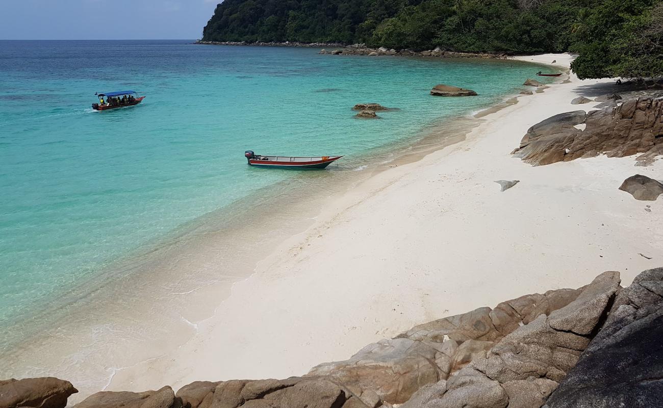 Photo de Plage Romantique avec sable lumineux de surface