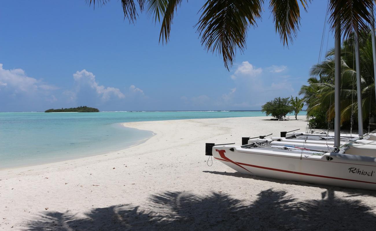 Photo de Plage de Rihiveli avec sable fin blanc de surface