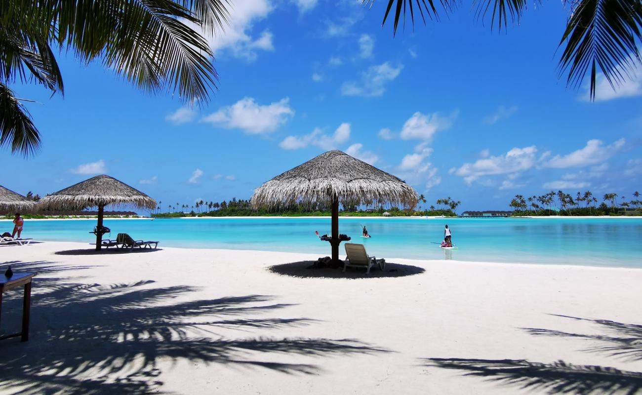 Photo de Plage de Sun Siyam Olhuveli avec sable fin blanc de surface