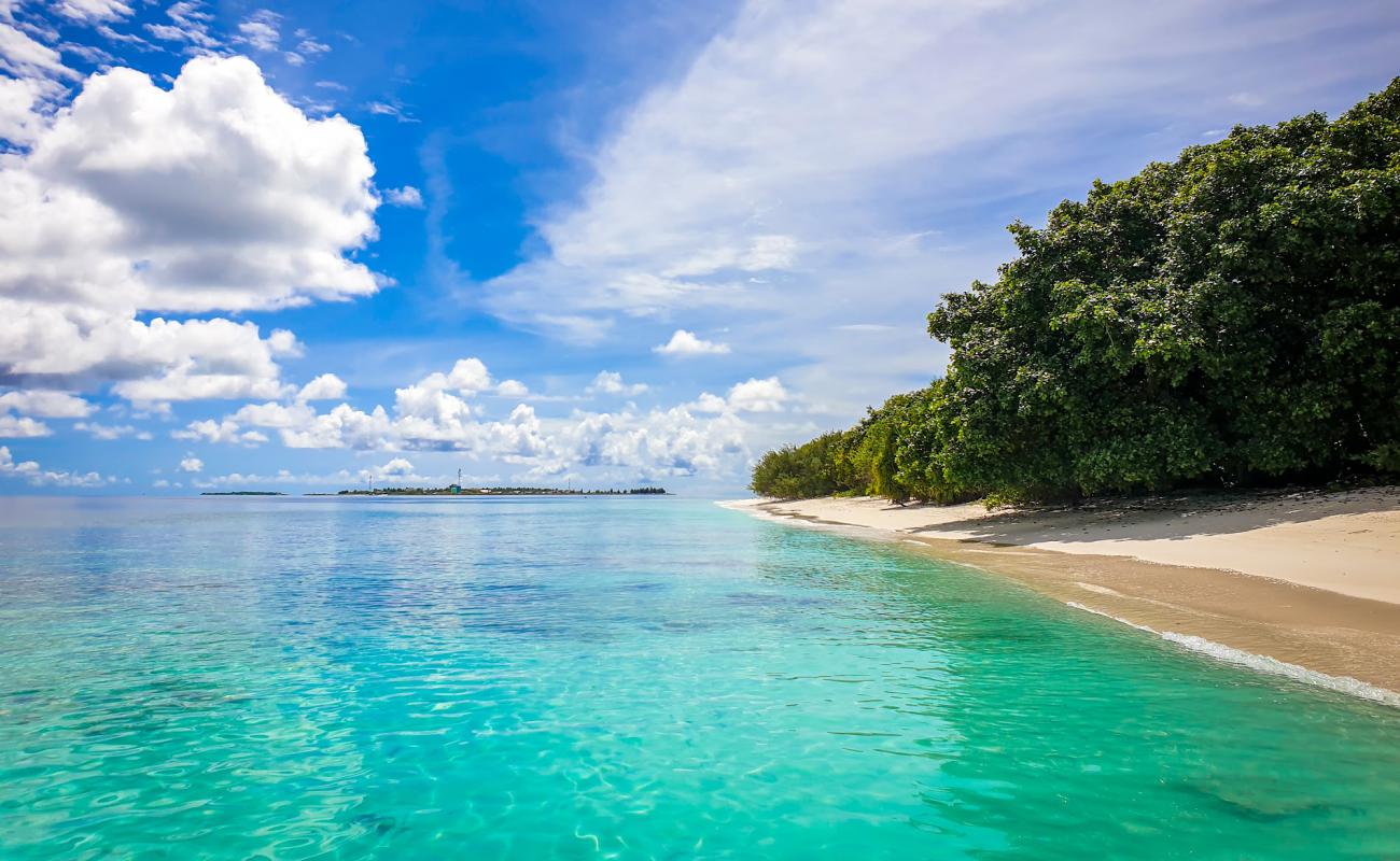 Photo de Dhidhdhoo beach avec sable blanc de surface