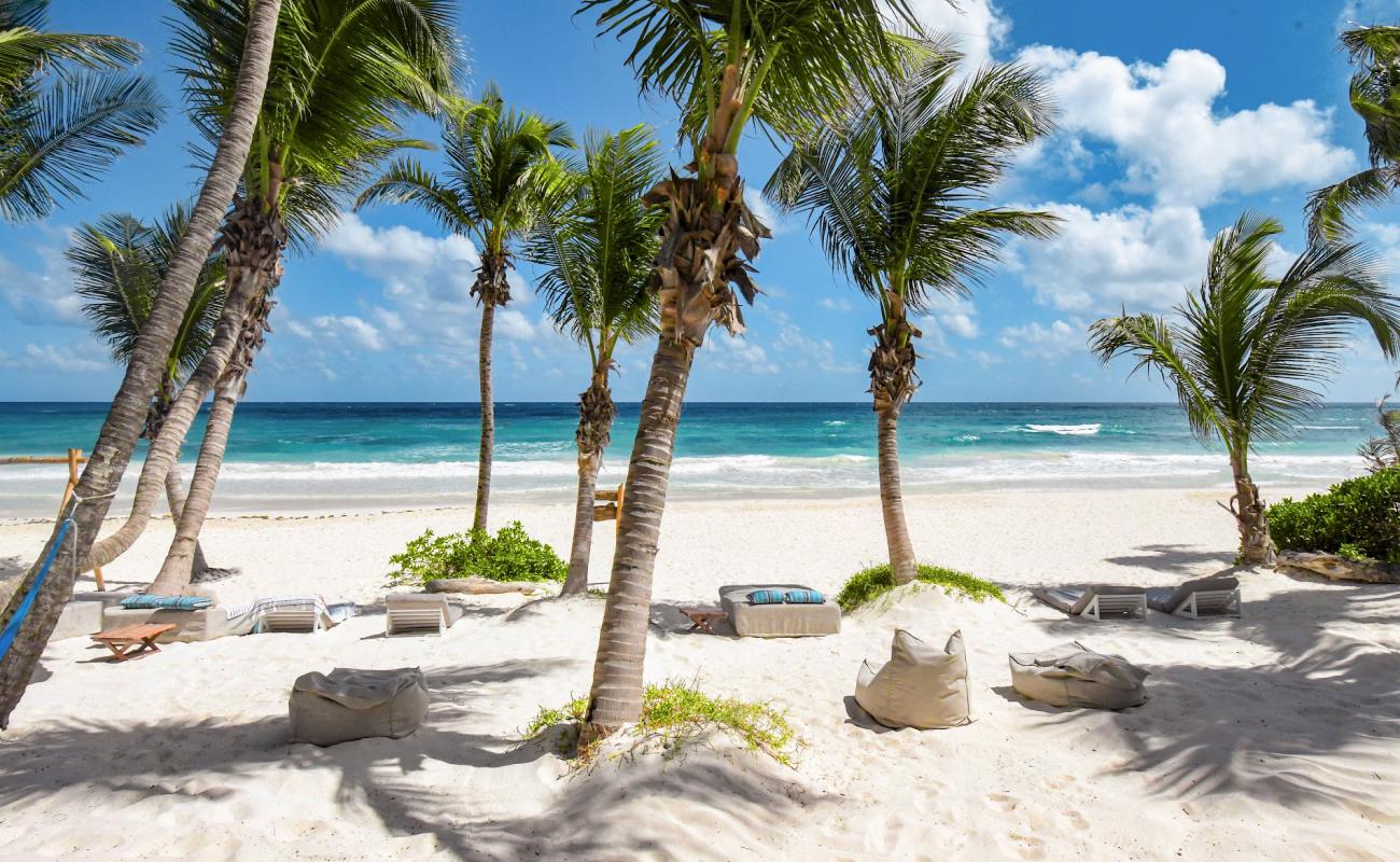 Photo de Plage de Tulum II avec sable fin blanc de surface