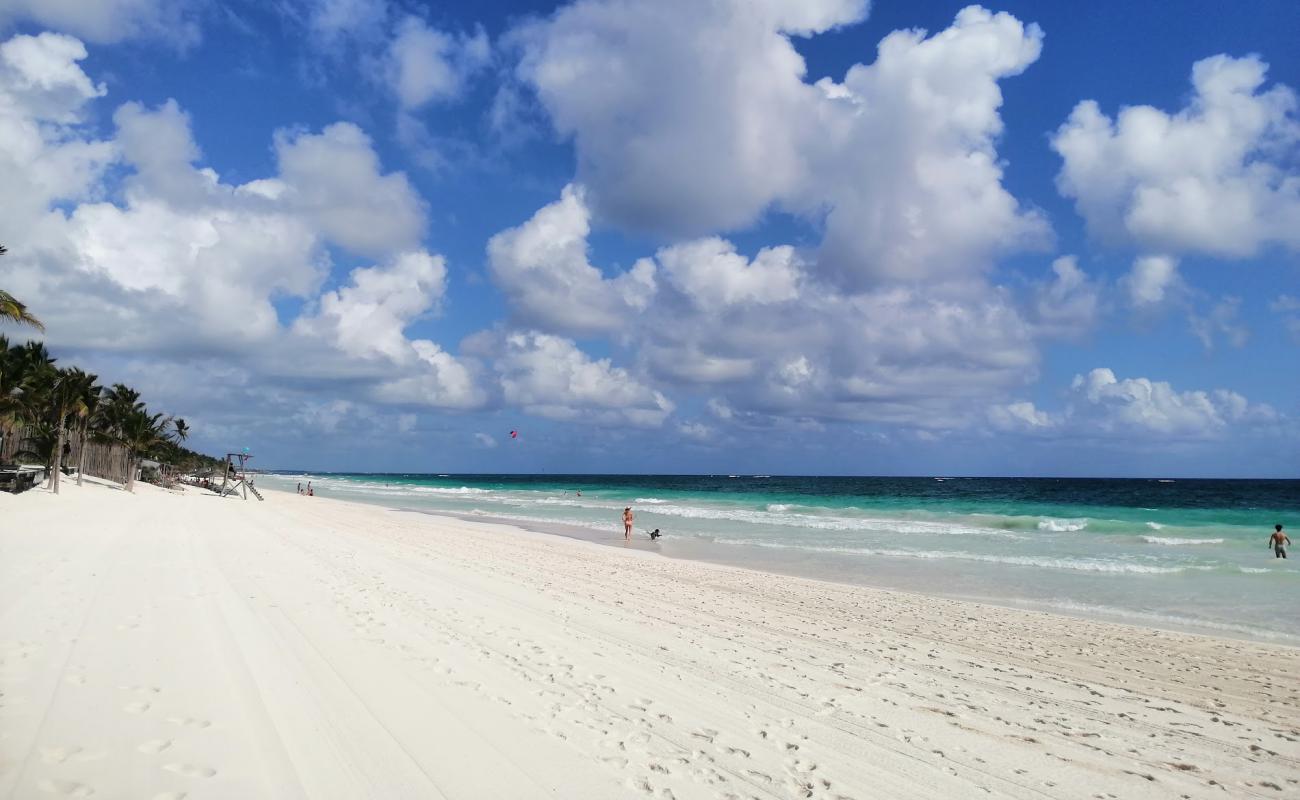 Photo de Plage de Tulum avec sable fin blanc de surface