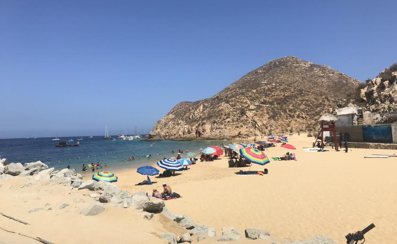 Photo de Playa Cabo San Lucas avec sable beige fin de surface
