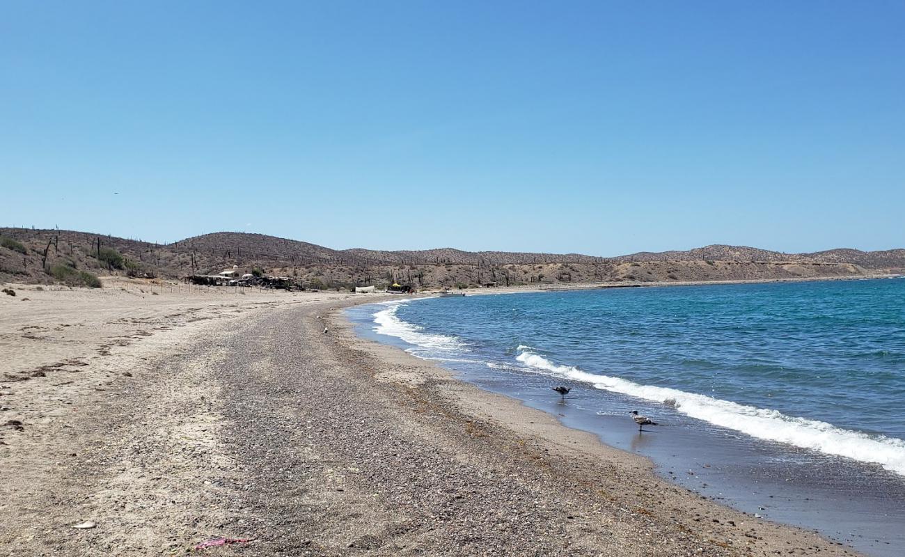 Photo de Playa el Coyote avec sable gris & galets de surface