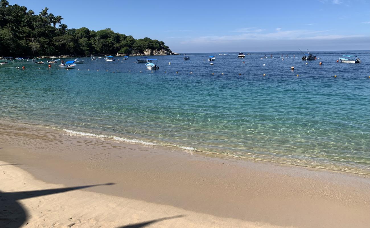 Photo de Mismaloya beach avec sable lumineux de surface