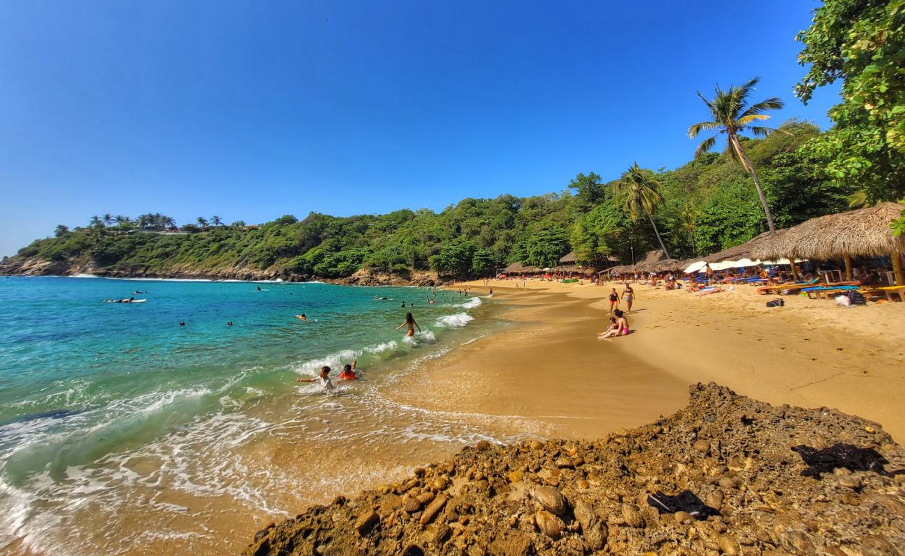 Photo de Plage de Carrizalillo avec sable fin et lumineux de surface