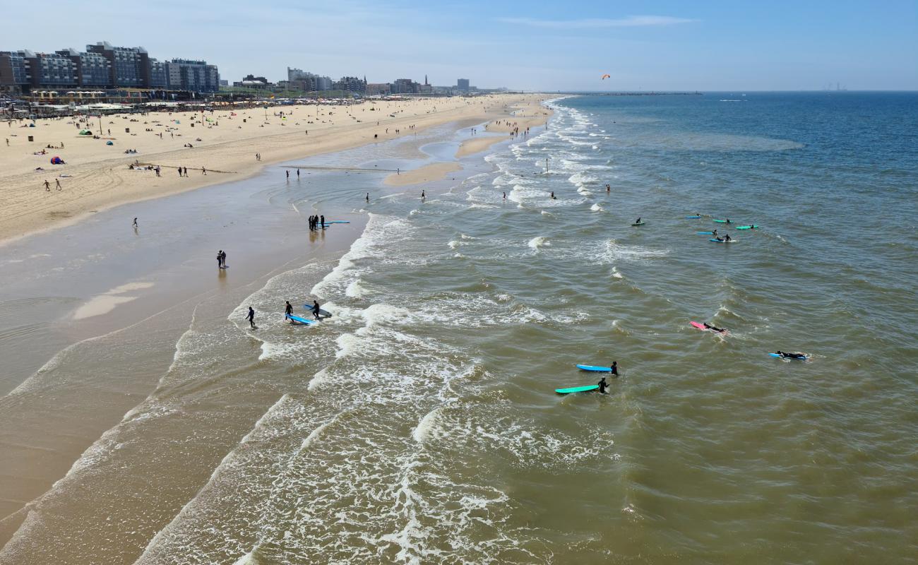 Photo de Scheveningen Strand avec sable lumineux de surface