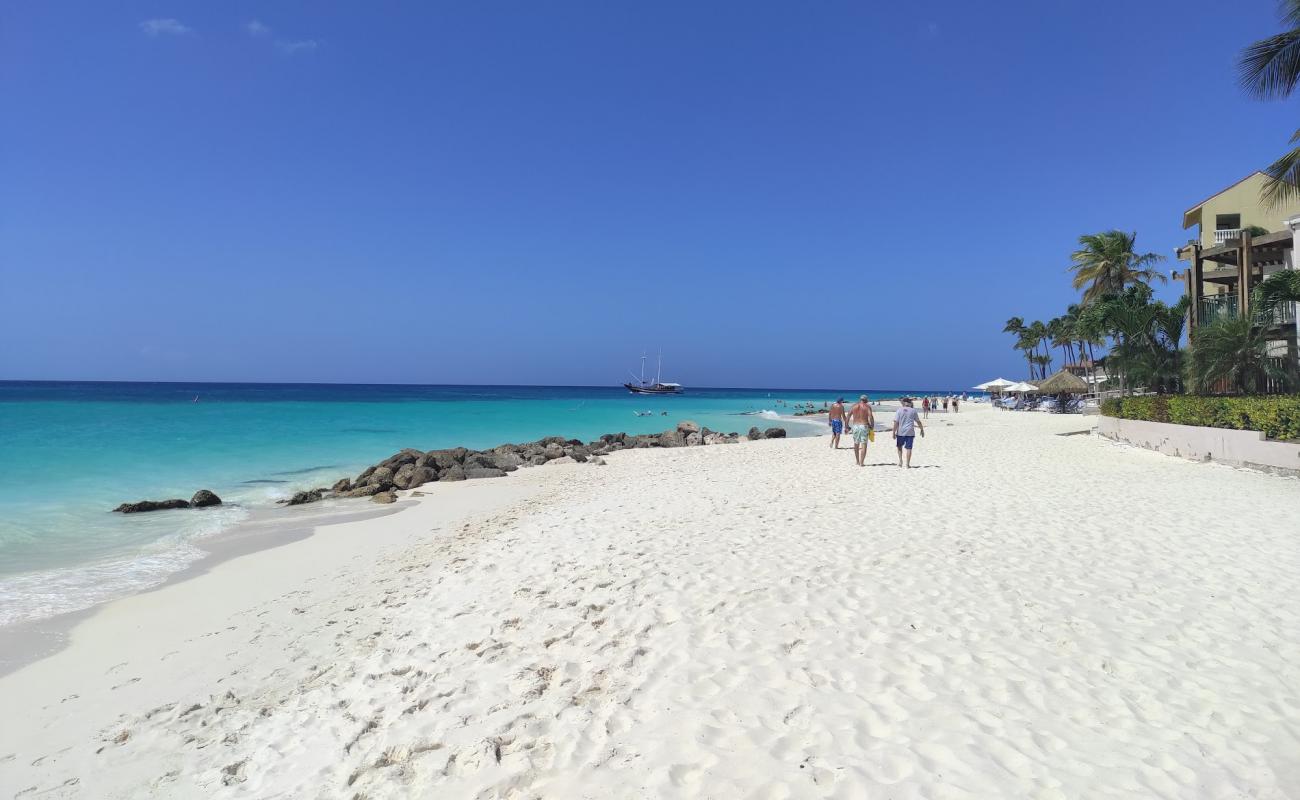 Photo de Plage de Manchebo avec sable fin blanc de surface