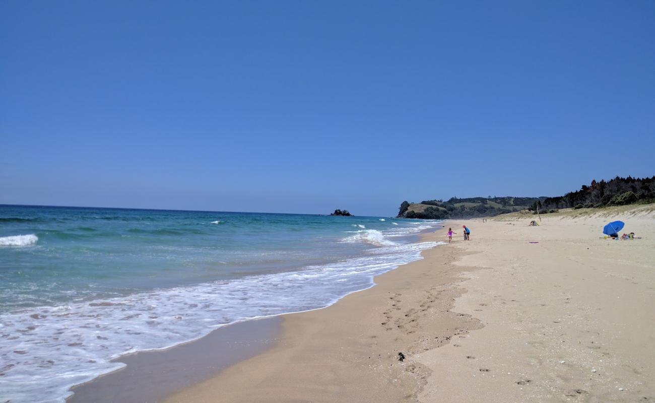 Photo de Opoutere Beach avec sable lumineux de surface