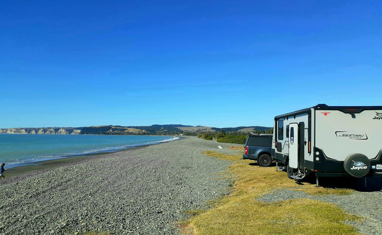 Photo de Haumoana Beach avec galets gris de surface