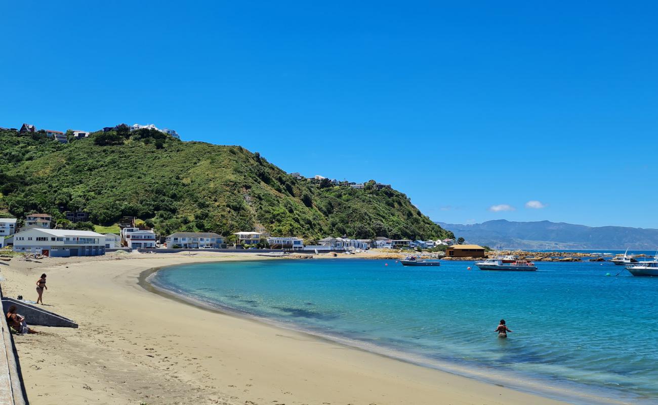 Photo de Island Bay Beach avec sable gris de surface